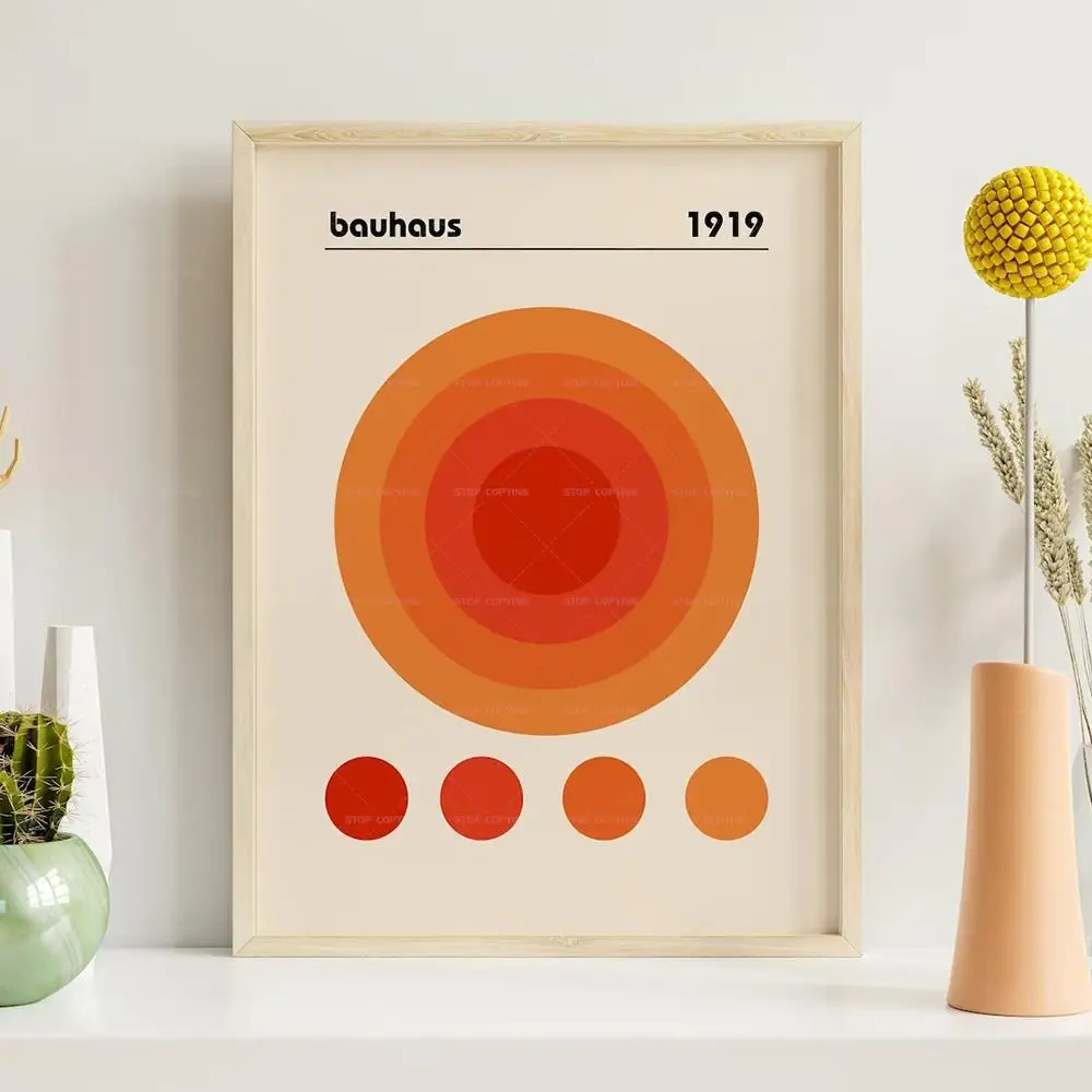 لوحة قماشية لغرفة المعيشة ، جدار معرض تجريدي ، بيكاسيو باوهاوس ، رسم جداري برتقالي ، ملصقات لديكور المنزل ، 3 صوفي