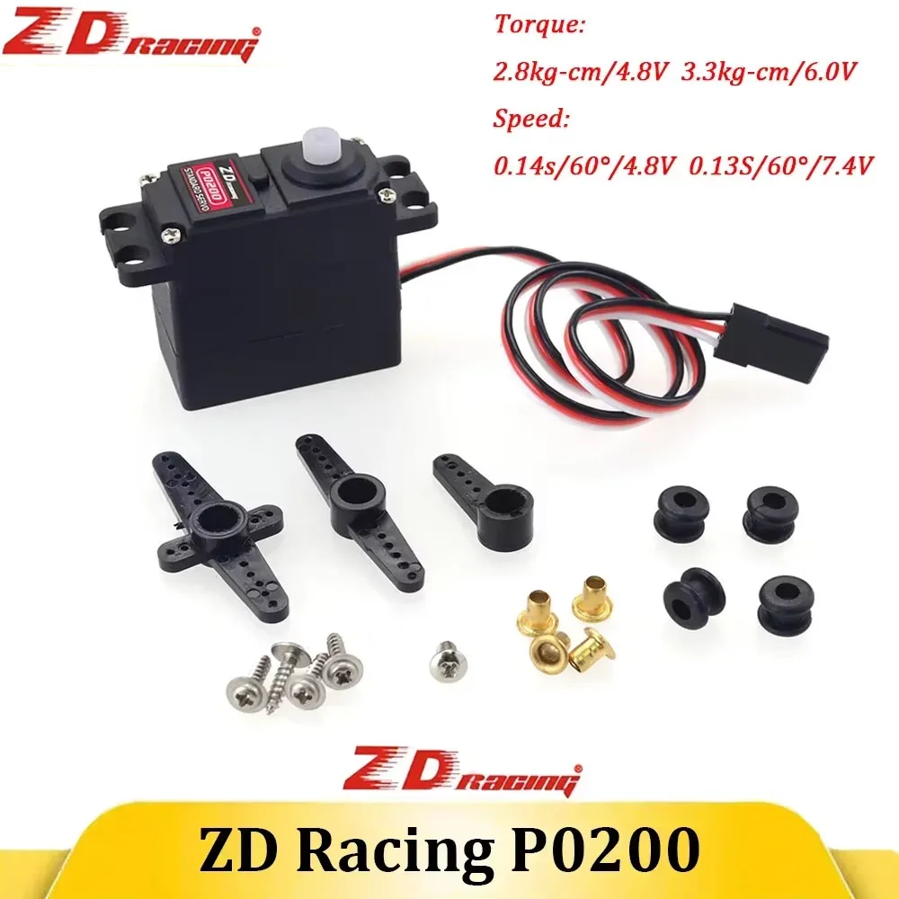 Servo sterzo in plastica ZD Racing P0200 da 20 g – Per auto, minielicotteri e robot RC 1/16, 1/14, 1/12