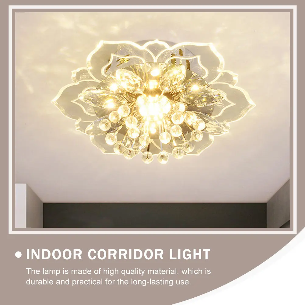 

1Pcs Crystal Ceiling Lamp Indoor Light Simple Style Crystal Craft Easy Install Decorative Home Lamp Indoor Light