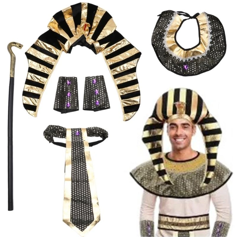 Fantas figuradas egípcias Y5GC para mulheres Halloween, acessórios antigos do traje do Egito para a festa cosplay do Dia da