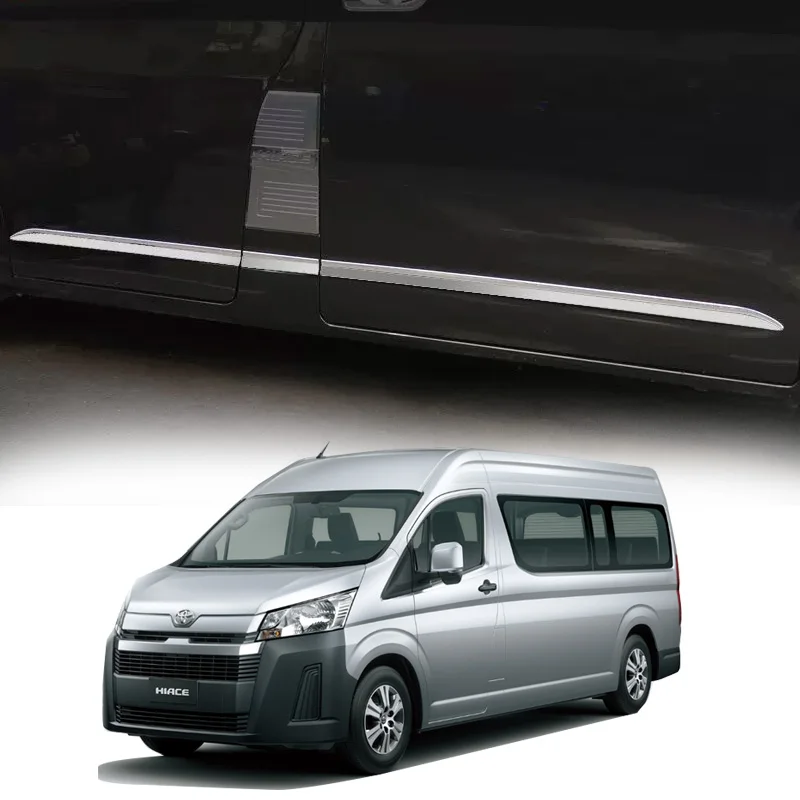 For Toyota Hiace H300 2019 2020 2021 2022 2023 2024 Carbon fiber Chrome Side Door Molding Trim Cover