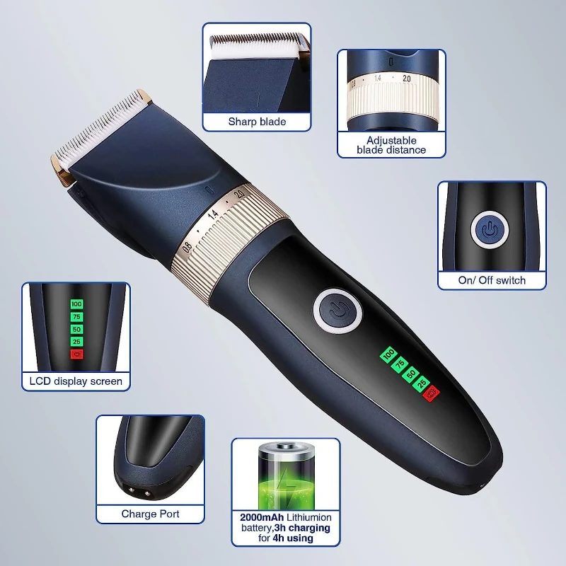 

Low Noise Pet Hair Cutting Machine Professional Clipping Machine Dogs Charging Dog Grooming Equipment Pets Accessories for Dogs