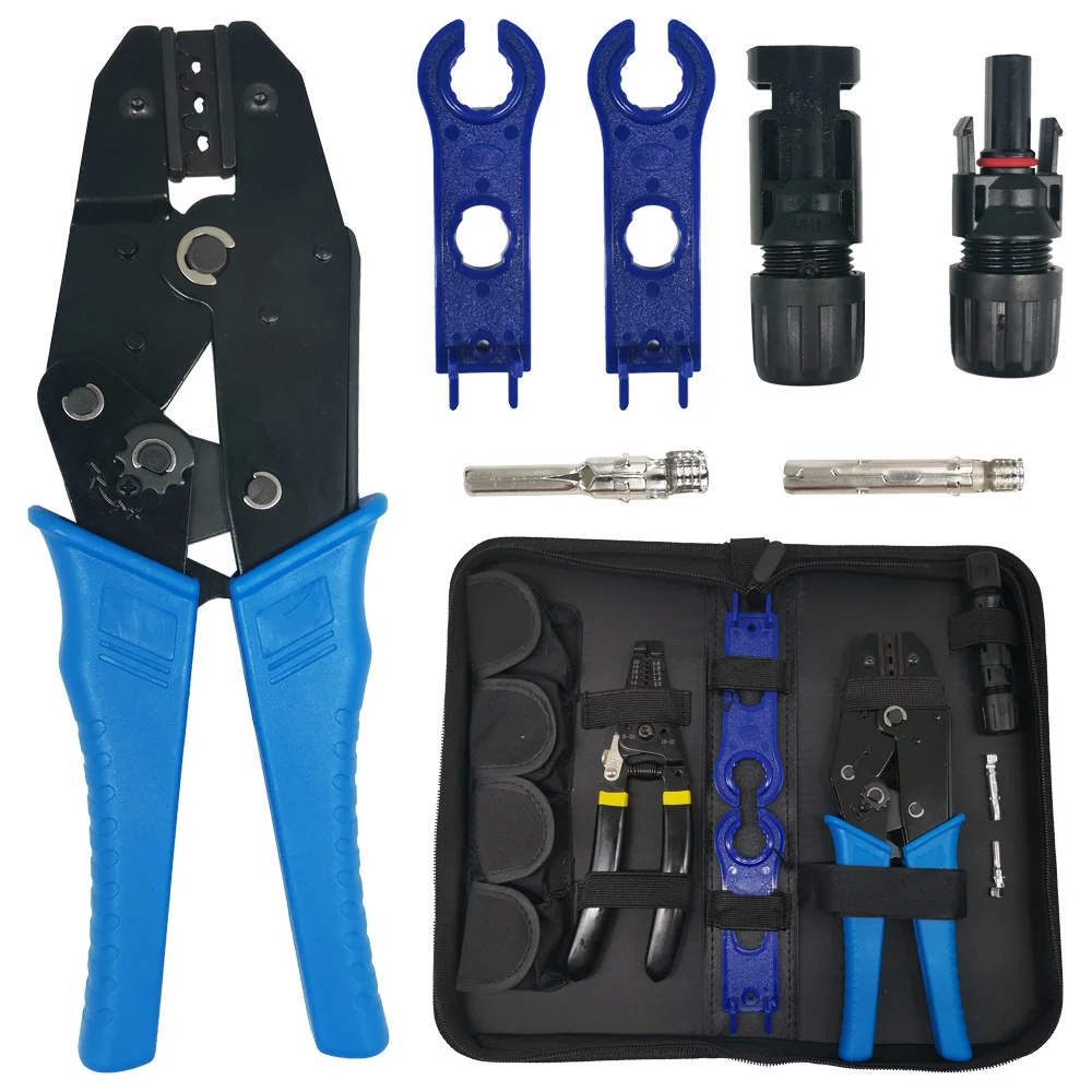 

Solar Connectors Crimping Tool Kit LY2546B Plier 2.5/4/6mm2 4 - 10AWG Solar Panel PV Cable With Connectors Wire Stripper Set