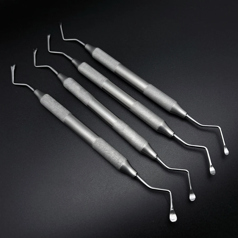 

Dental Jagged Curette Excavator Restorative Spoon with Anti Slip Handle Gracey Double Ends Dentist Tools