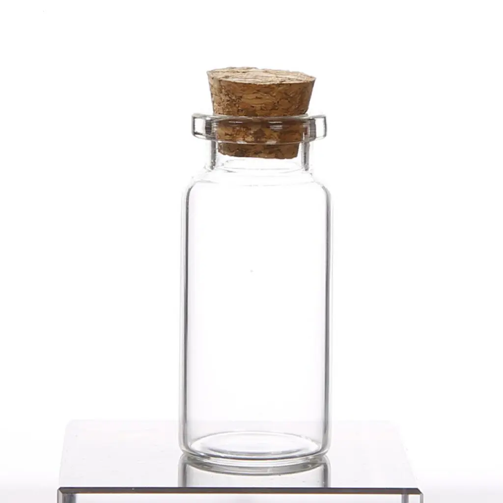 Wholesale 10ml Small Glass Bottles Vials with Corks Stopper Decorative Corked Tiny Mini Wising Glass jar For Pendants