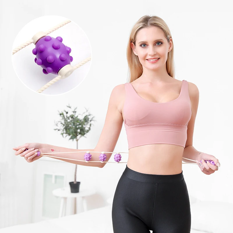 Pull Back Massager Manual Roller Multi-function Leg Massager Solid Neck Shoulder Waist Massager Home Portable And Comfortable