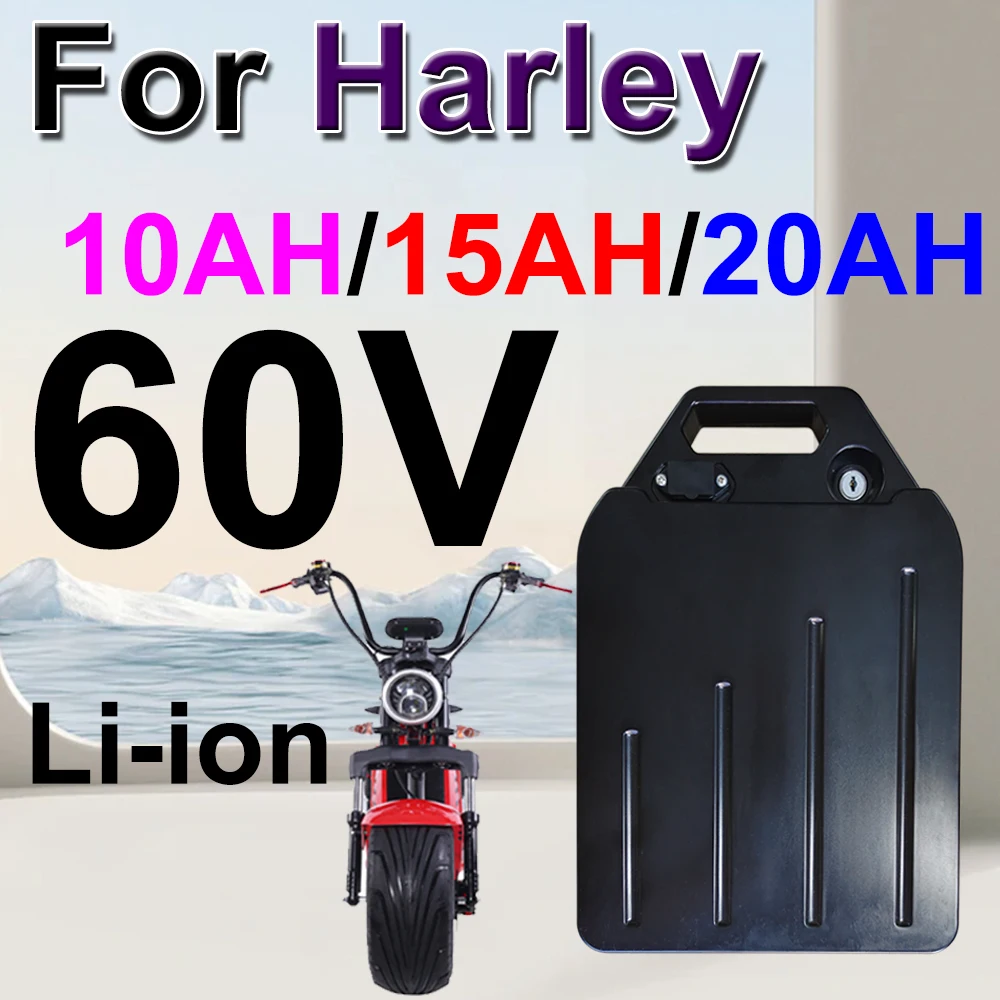 For Harley Electric Vehicle Lithium BatteryWaterproof 18650 Battery 60V 20AH Two wheeled Foldable City Coco  Scooter Bicycle