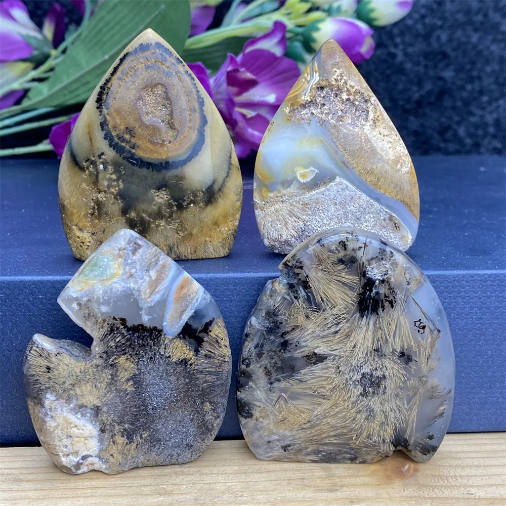 

Natural Beautiful Crystal Hair Crystal Agate Free Form Torch Reiki Healing Diamond Shape Home Decor Aquatic Gift Feng Shui Witch