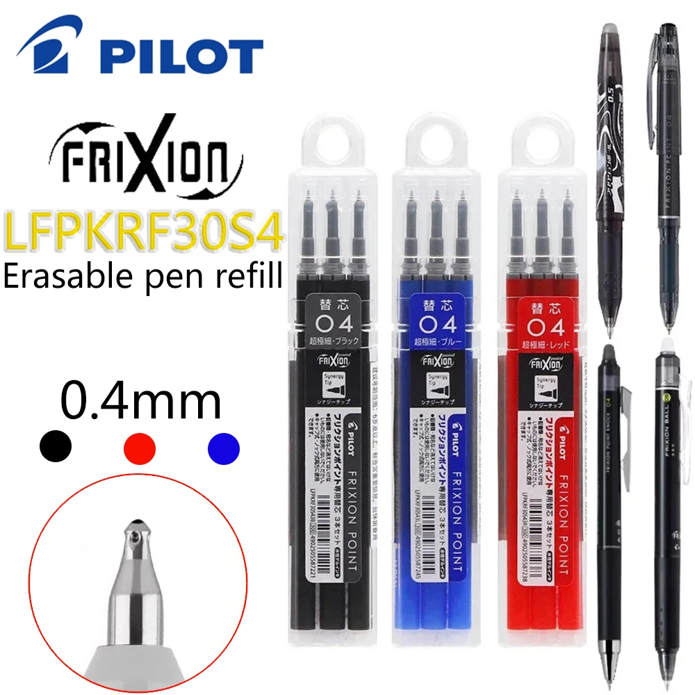 3/9PCS Japan PILOT Frixion Erasable Gel Pen Refill LFPKRF30S4 Applicable To LFPK-25S4/LFBK-23EF School Acsesories Stationery