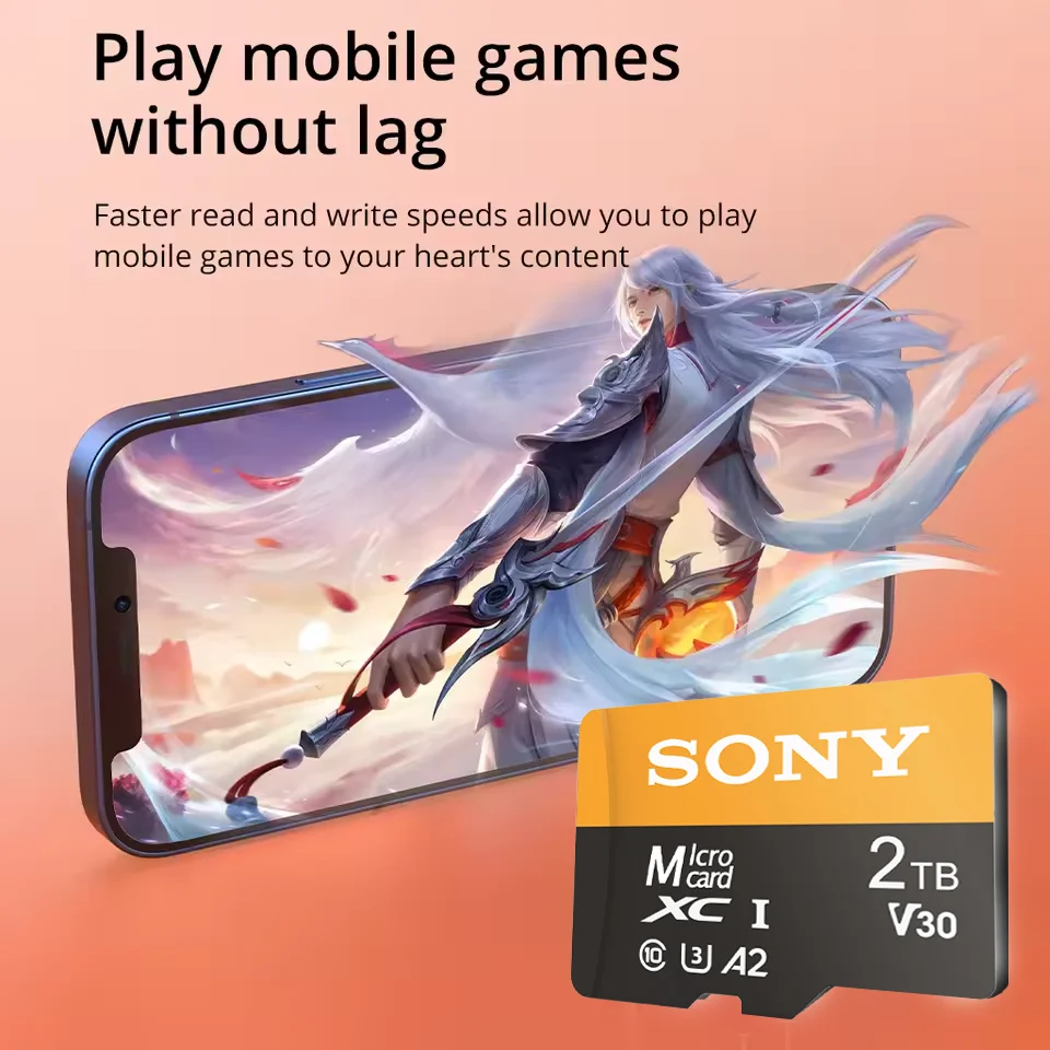 SONY High Speed TF Memory Card A2 C10 Latest Read-Write Tech 2TB/1TB/512GB/256GB for Cameras Phones Computers Dashcams