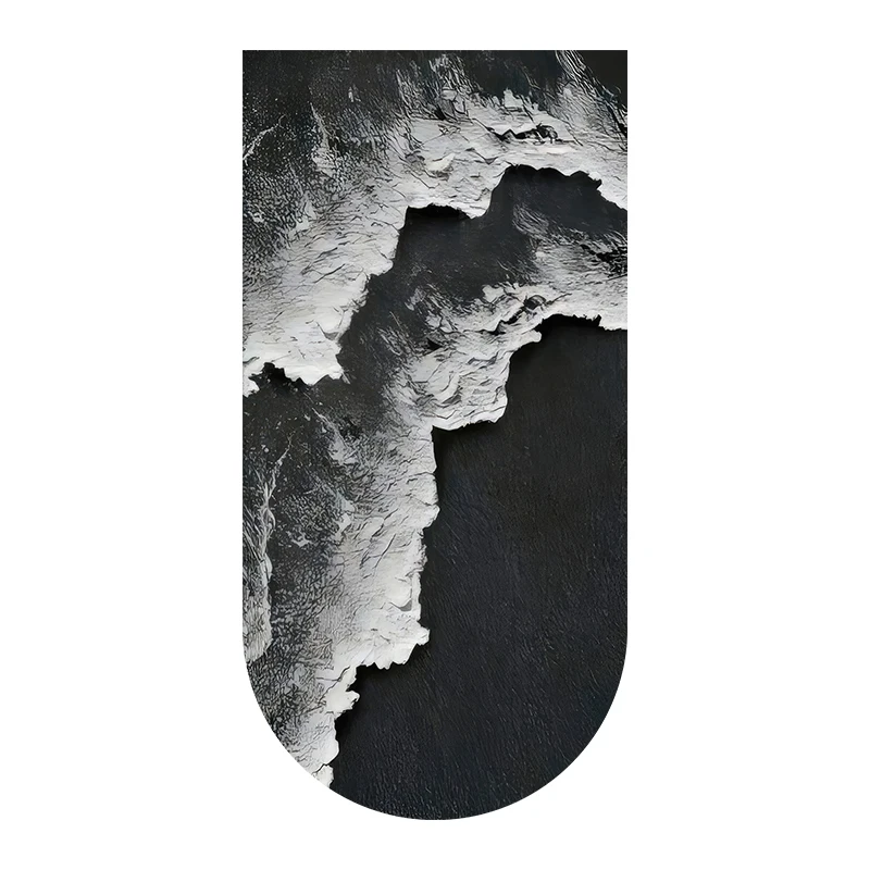 

Wave entrance decorative painting texture corridor aisle arched painting black and white gray home with lamp luminous mural