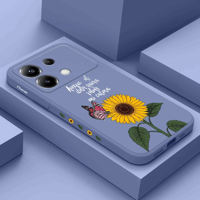 

Butterfly Sunflower Phone Case For Xiaomi Poco F7 X7 X6 F6 M6 M5 M5S F5 X5 F4 X4 M4 F3 M3 X3 Pro 4G 5G GT Silicone Cover