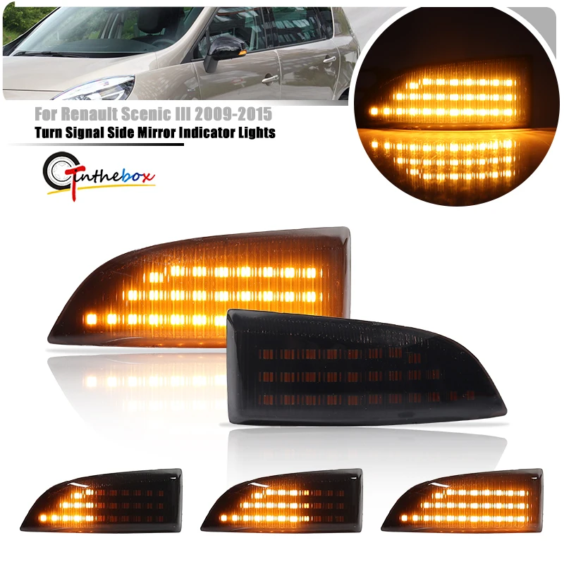 

For Renault Megane 3 MK3 III RS 2008-2016 Laguna III X91 Fluence Latitude Dynamic LED Turn Signal Side Mirror Indicator Lights