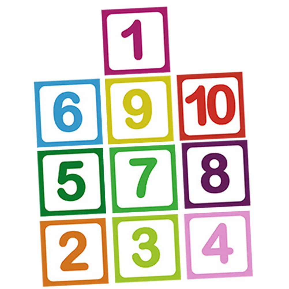 10 Sheets Anti-slip Digital Floor Stickers Cartoon Number for Adults Lattice Game Self Adhesive Large Numbers Path