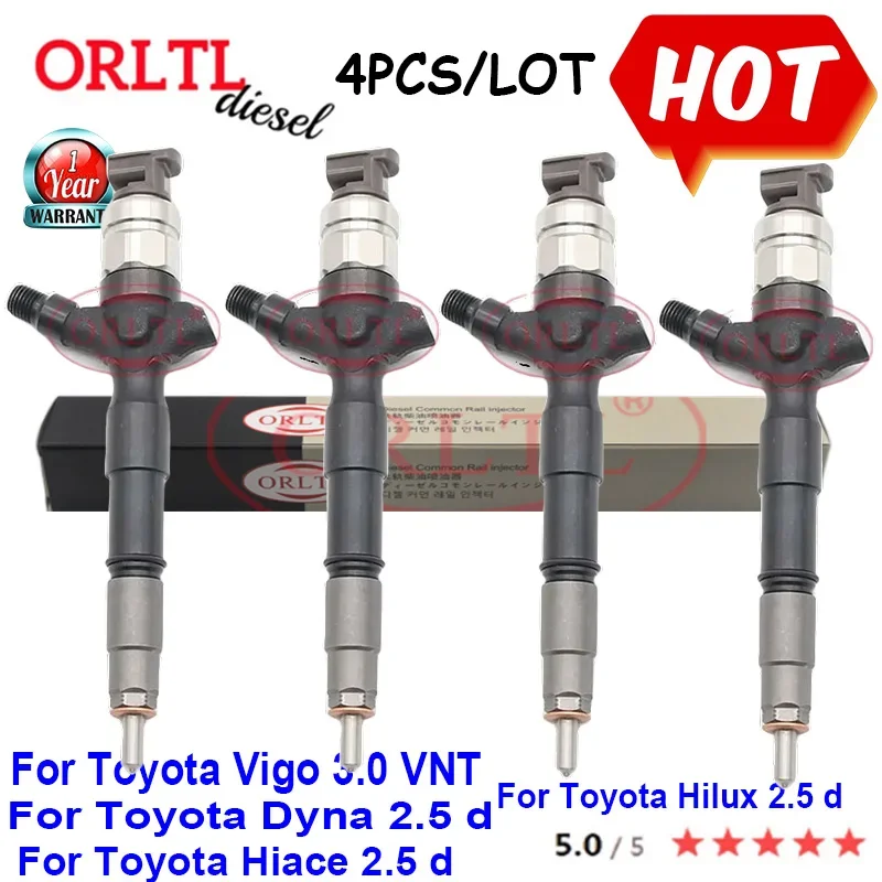 

ORLTL Diesel Common Rail Fuel Injector 295050-0800 DCRI300800 SM295050-0800 For TOYOTA VIGO Dyna Hiace Hilux 4PCS