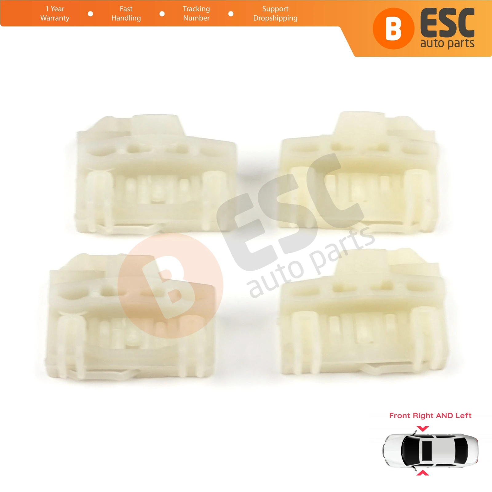 

EWR46+EWR47 4 Pcs Window Regulator Guide Clips Front Left Right for Audi A4 B5 VW Polo 6N Passat B5 Skoda Superb MK1 8D0837462