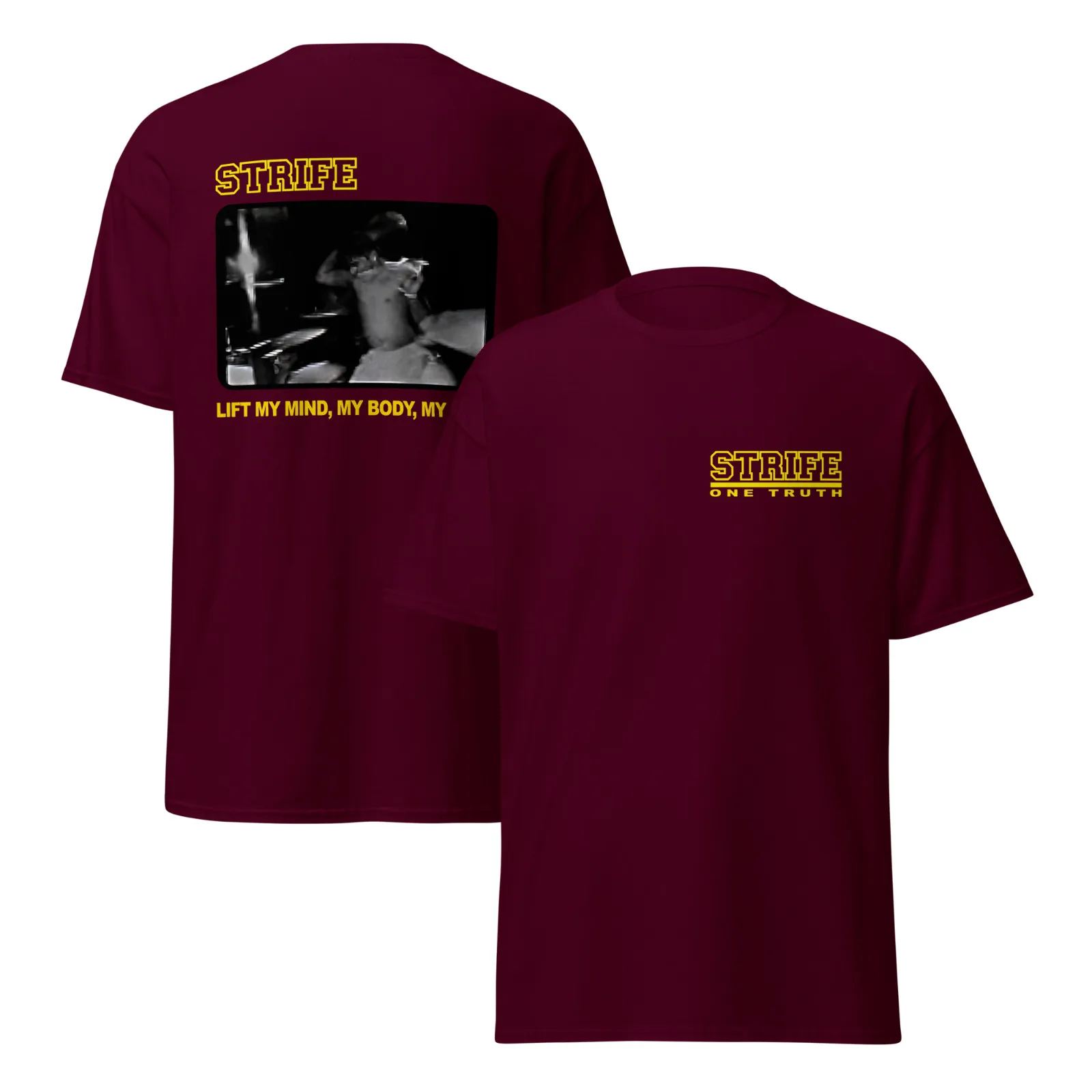STRIFE Hardcore One Truth 1994 Camiseta con estampado frontal y trasero LAHC