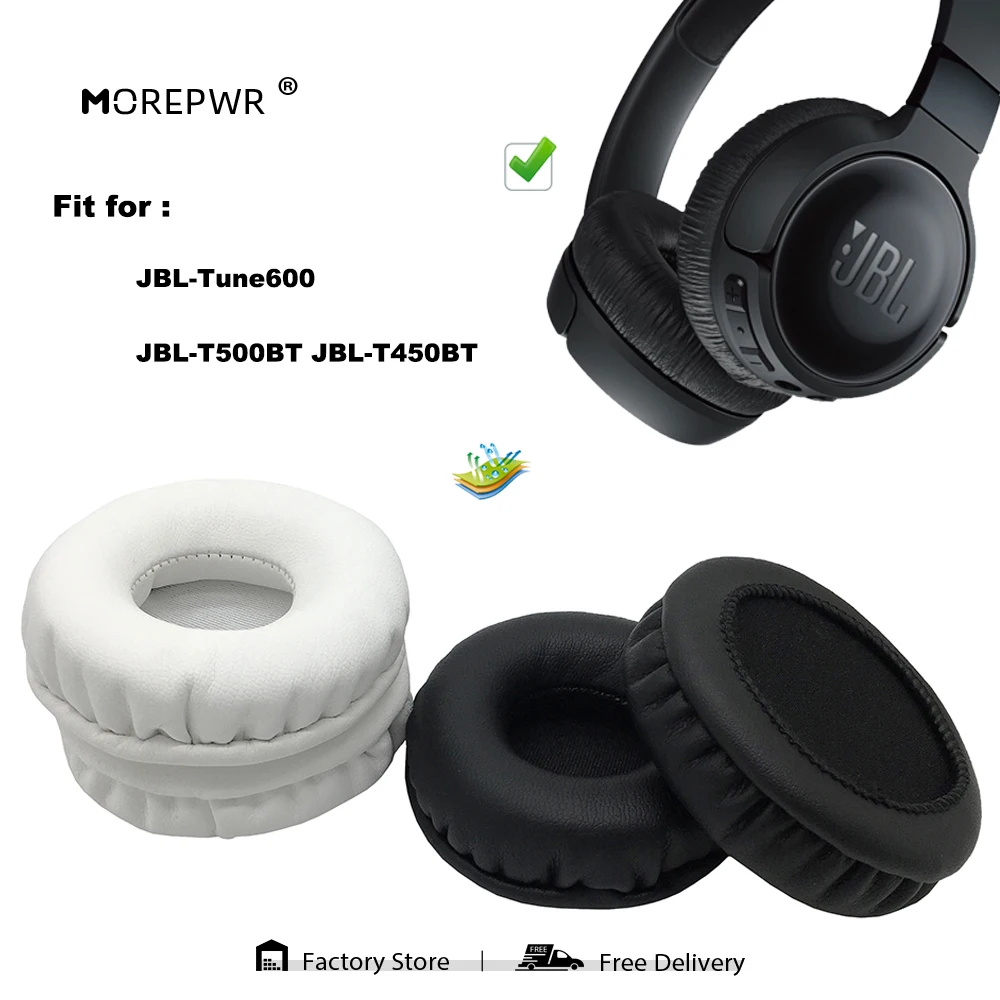 Almohadillas de repuesto para auriculares JBL-Tune600 JBL-T500BT JBL-T450BT, piezas de cojín de cuero, orejera de terciopelo, funda para auriculares