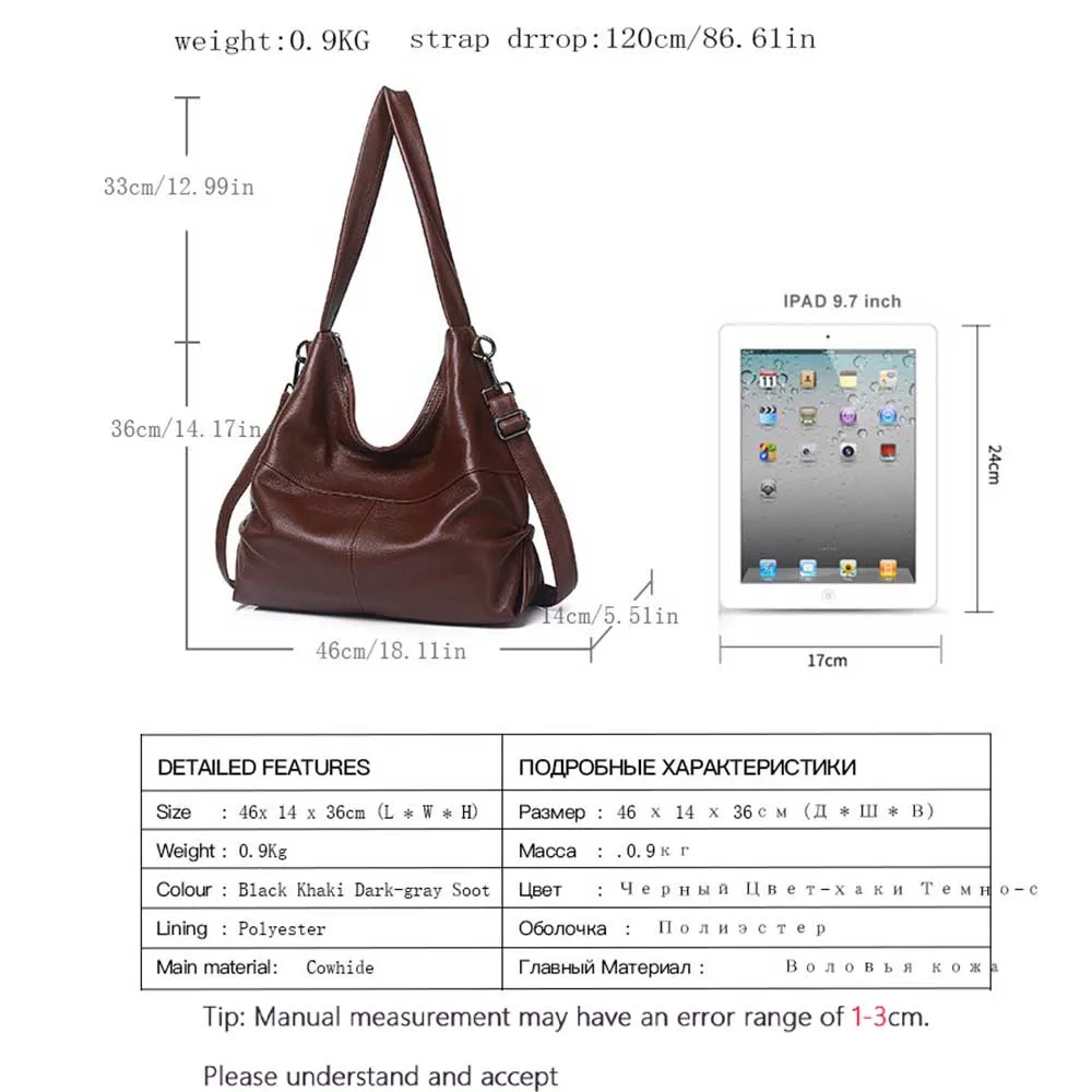 Motingsome Retro kobieta prawdziwa skórzana torebka Oversized Casual Tote luksusowa ze skóry bydlęcej torby na ramię romska damska torebka 2024