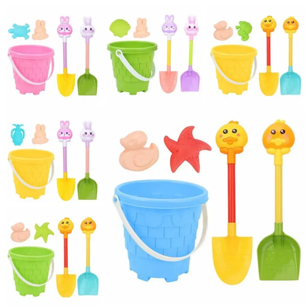 1 Set Pala Gioco d'acqua Spiaggia portatile Giochi di sabbia Giocattoli ABS Leggero Secchio da spiaggia Giocattoli Cartoon Coniglio Giochi da spiaggia Giocattoli per bambini