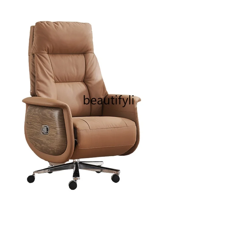 

Leather Boss Electric Office Computer Large Class Home Business Seat Comfortable Long Sitting Desk Chair