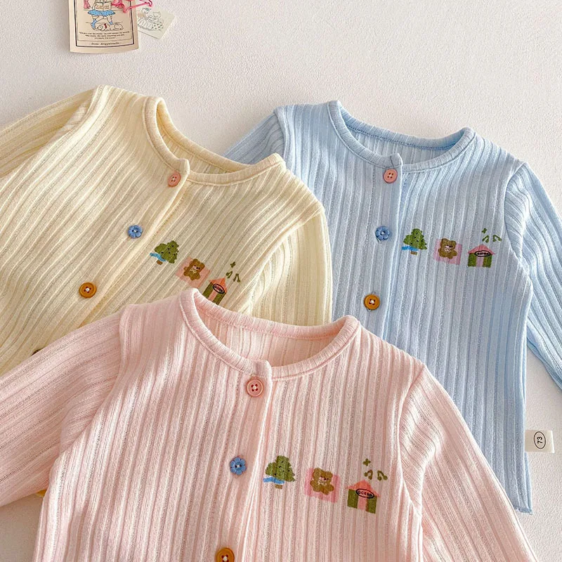 MILANCEL New Spring Kids Cardigan 0-5T Children Cute Colorful Buttons Sweater Jacket Girls Sweet Coat