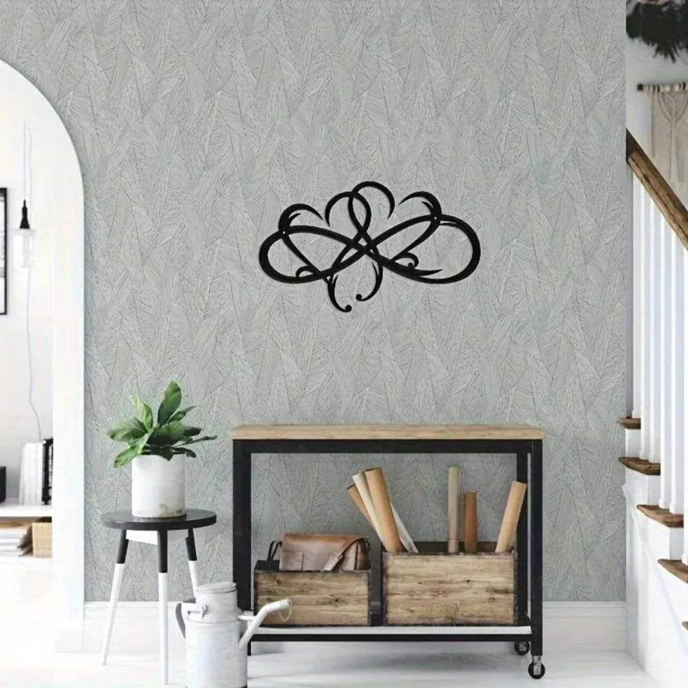 CIFBUY Infinity Double Heart Metal Wall Art Iron Hanging Decor Rust Proof Outdoor Home Living Room Bedroom Gift Plaque Sign