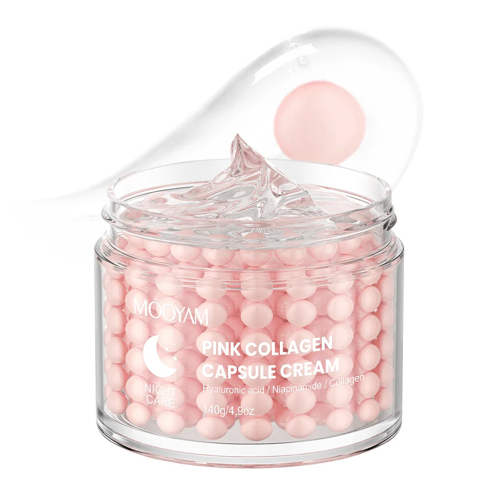 

140 г розовый коллагеновый капсульный крем против морщин, коллагеновый гель для лица, антивозрастной гель, укрепляющий, восстанавливающий, исчезающий, корейский продукт для ухода за кожей