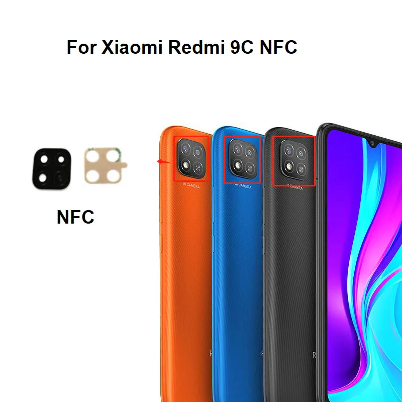 New Back Glass For Xiaomi Redmi 9C Rear Camera Lens With Glue Sticker Adhesive NFC Global Model