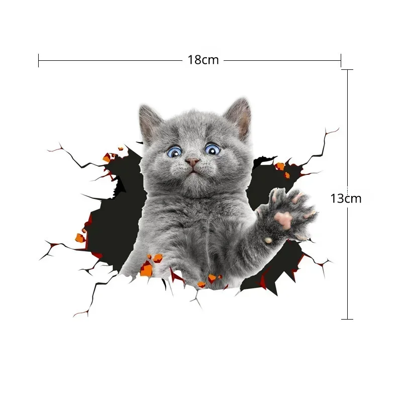 Car 3D Simulation of Cute Cat Peeking Peering Car Decoration Sticker Creative Funny Vinyl Decal Sticker Waterproof Accessories