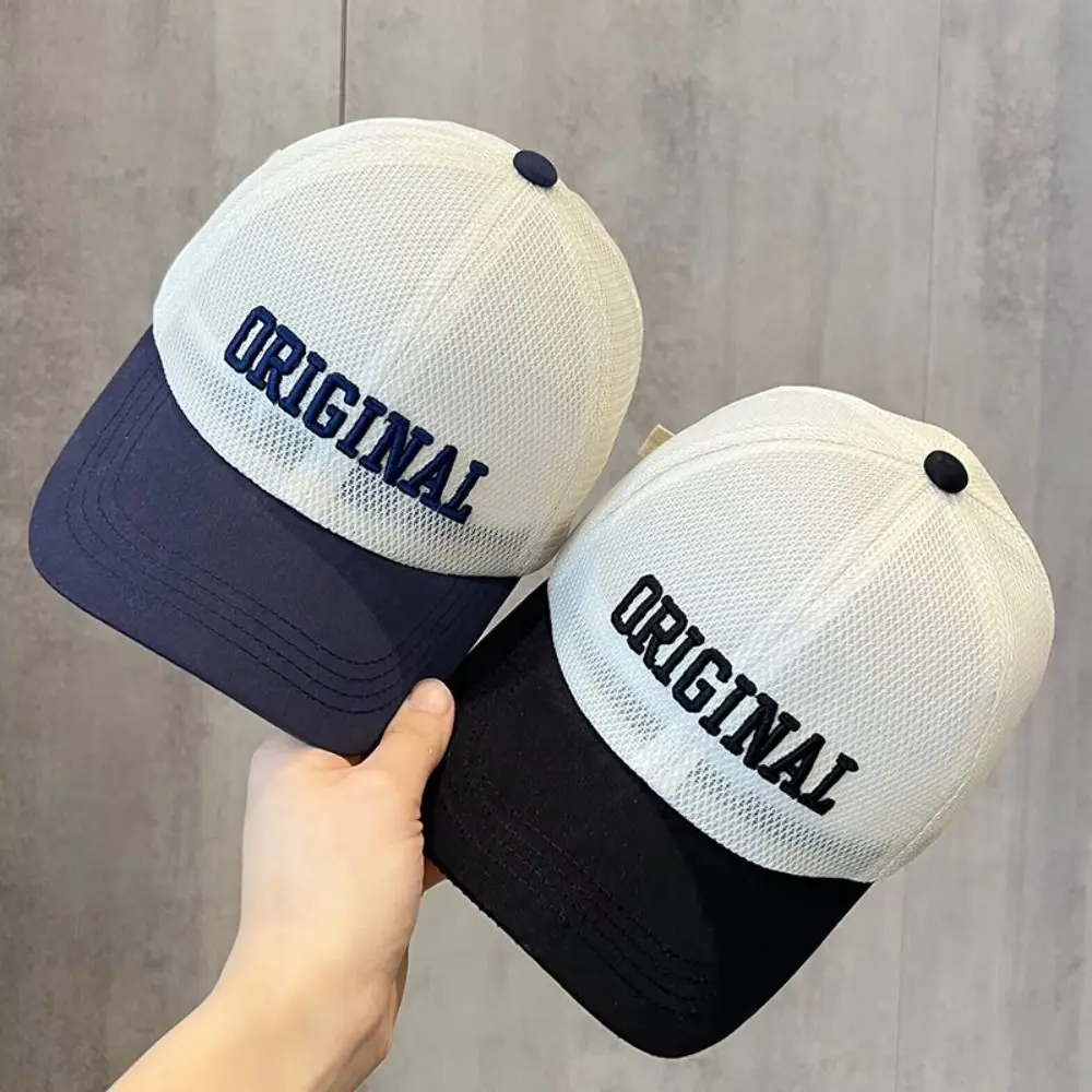 ใหม่ตาข่ายเป็ดลิ้นหมวกระบายอากาศป้องกันแสงแดดเบสบอลหมวกปรับสบายๆหมวกเด็ก