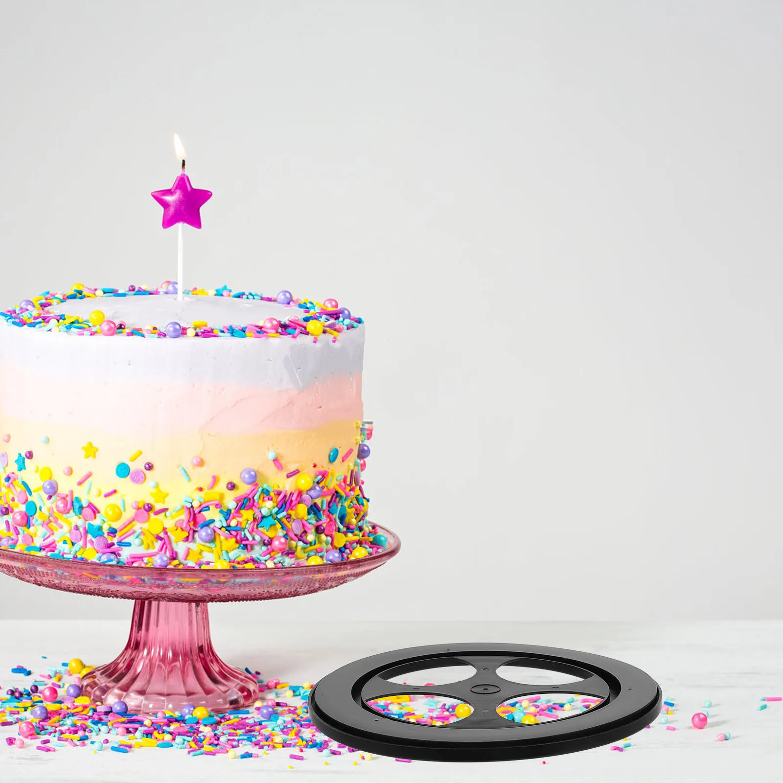 حامل عرض دوار قاعدة القرص الدوار 360 درجة لحامل منصة الغزل لعرض كعكة البيع بالتجزئة #4