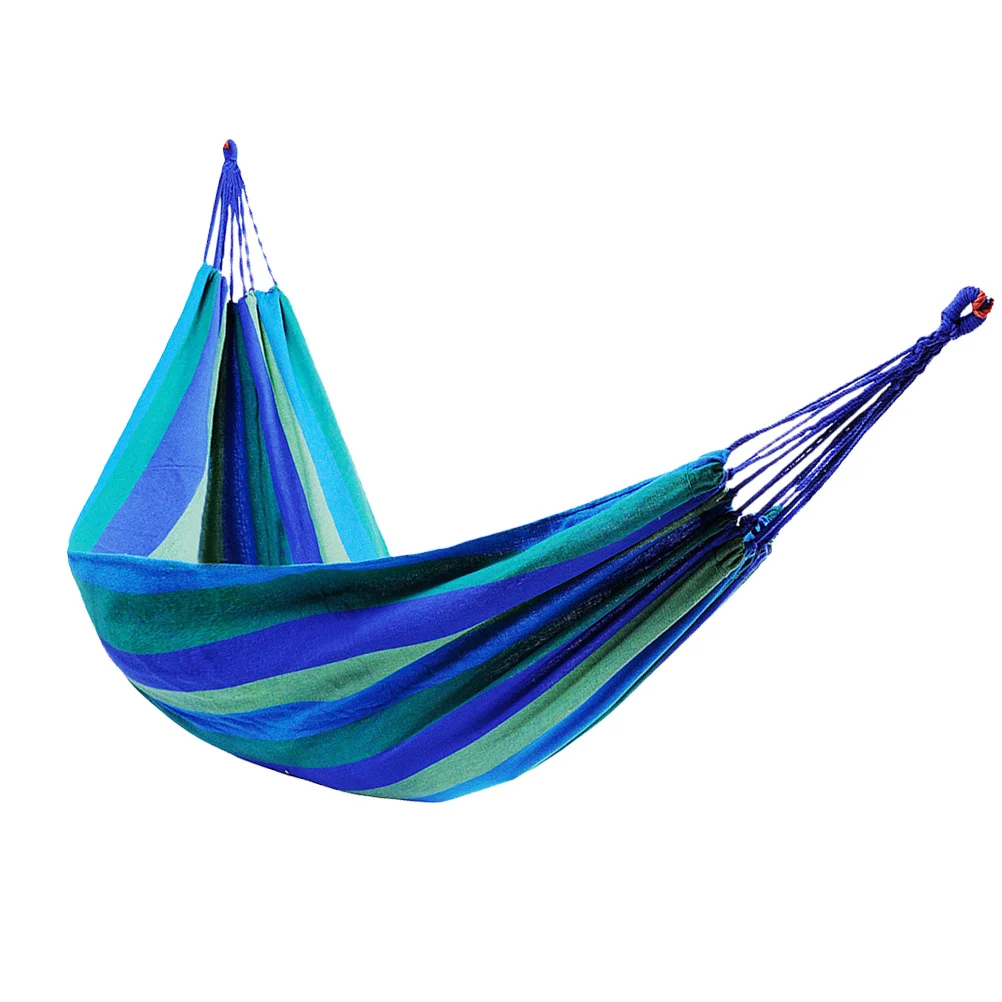

1pc Thickened Outdoor Hammock Canvas Hammock Outdoor Camping Travel Rainbow Swing Sleeping Bed 280X150Cm Red