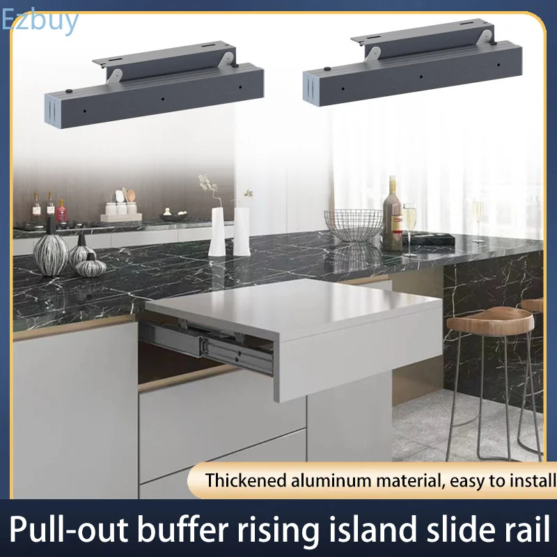 Aluminum Alloy Hidden Folding Riser Table Slide Rail Multi-functional Pull-out Extension Table Rail Home Hardware Accessories