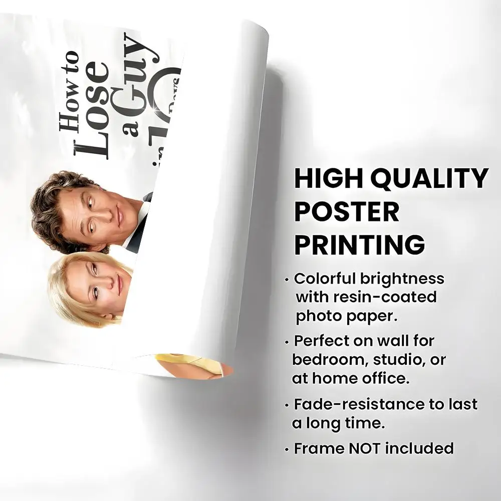 Movie How to Lose a Guy in 10 Days Poster Self-adhesive Art Waterproof Paper Sticker Coffee House Bar Room Wall Decor