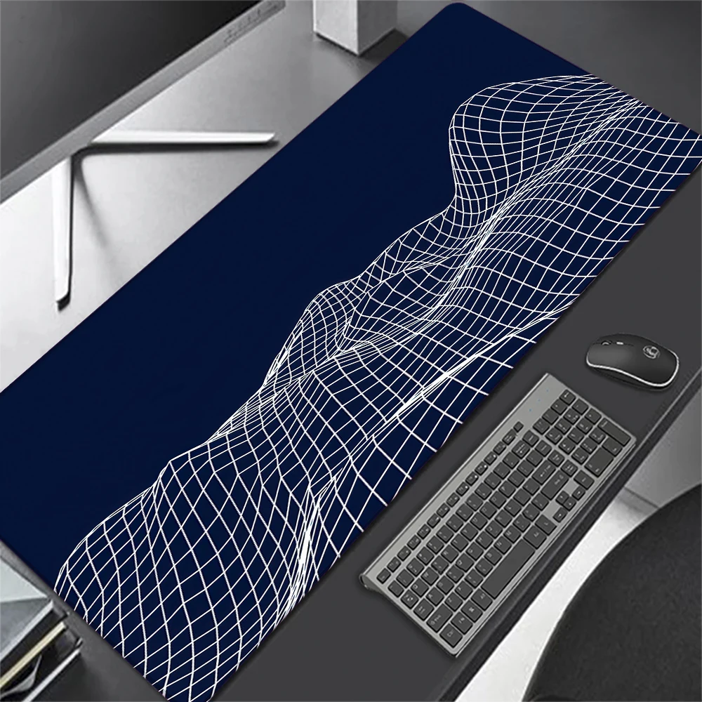 

Lines Wavy Mouse Pad Gamer Table Gaming Accessories Office Desk Mat Large Mouse Pad Black Keyboard Pad for Computer Mouse Rug