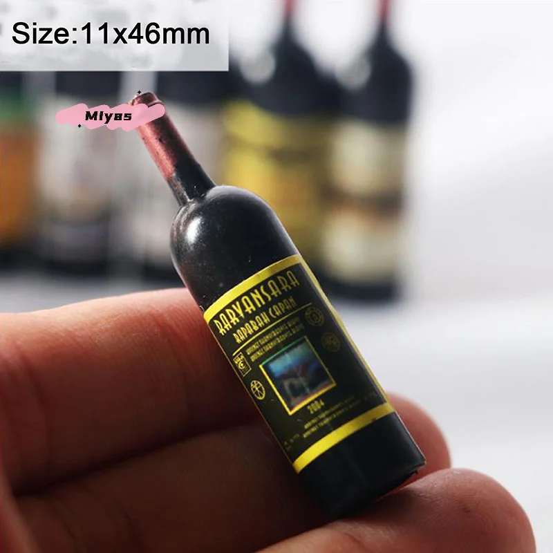 5Pcs Dollhouse Miniature Wine Bottle Simulation Accessories for Decoration 1/12 Scale Collectible Items for Home Decor