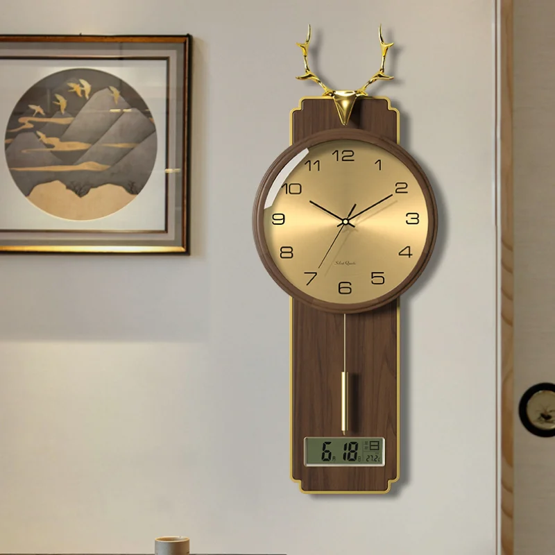 Silent Luxury Decorative Wall Clock Living Room Wood Vintage Electronic Clocks Wall Clocks Unusual Horloge Murale Home Decor