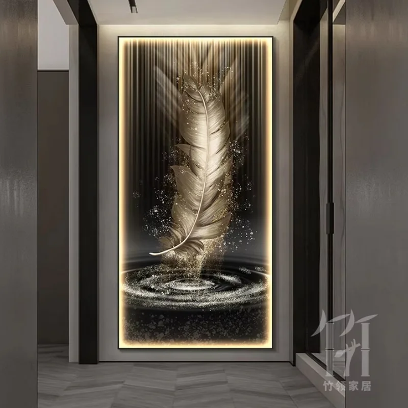 CX220IL Remote Dimming Wall Decoration Feather Art LED Wall Lamp Bedroom Study Living Room Dining Room Foyer Hanging Painting