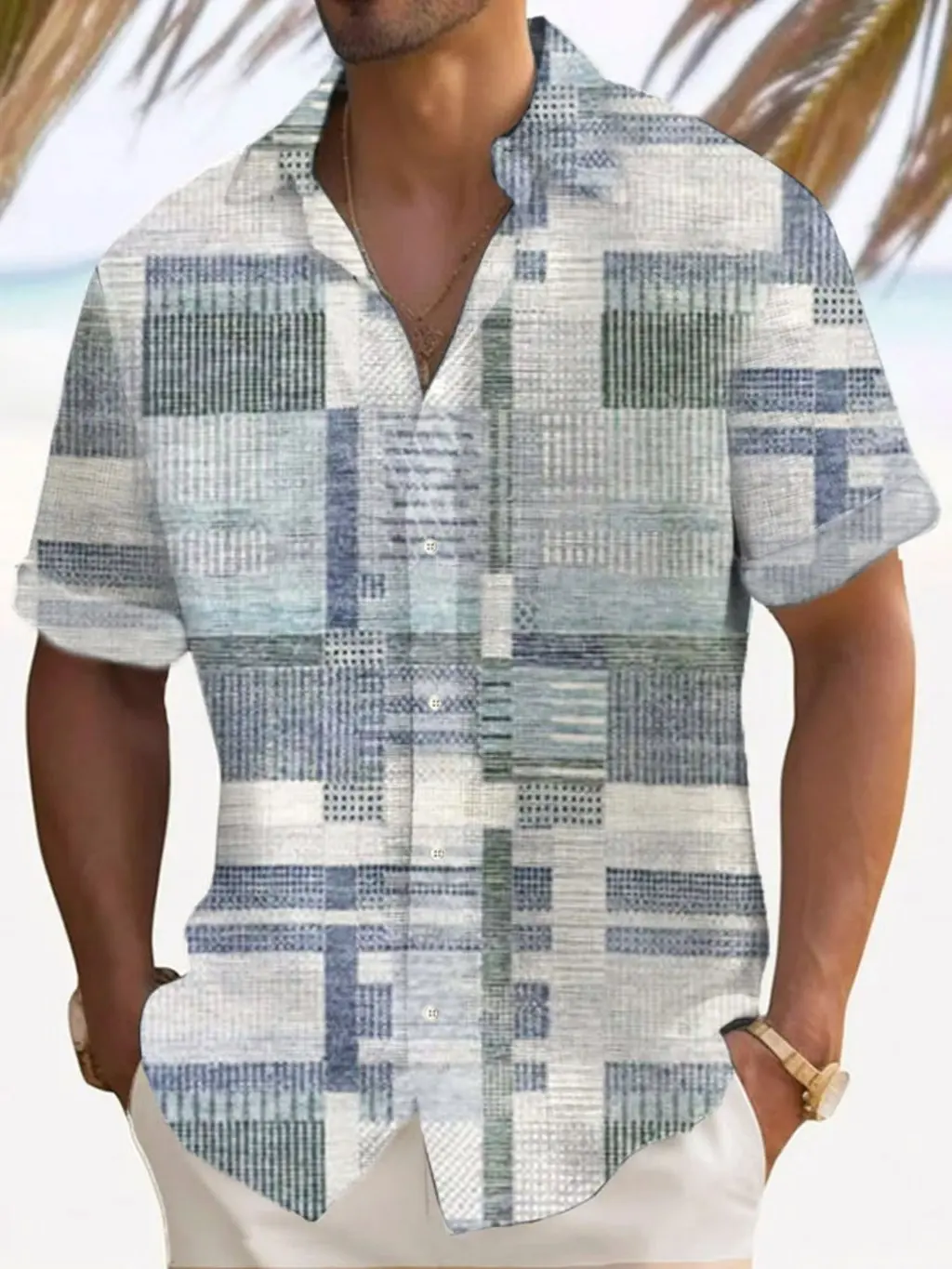 Camisa de manga corta para hombre, camisa hawaiana transpirable, suelta, informal, a la moda, de verano