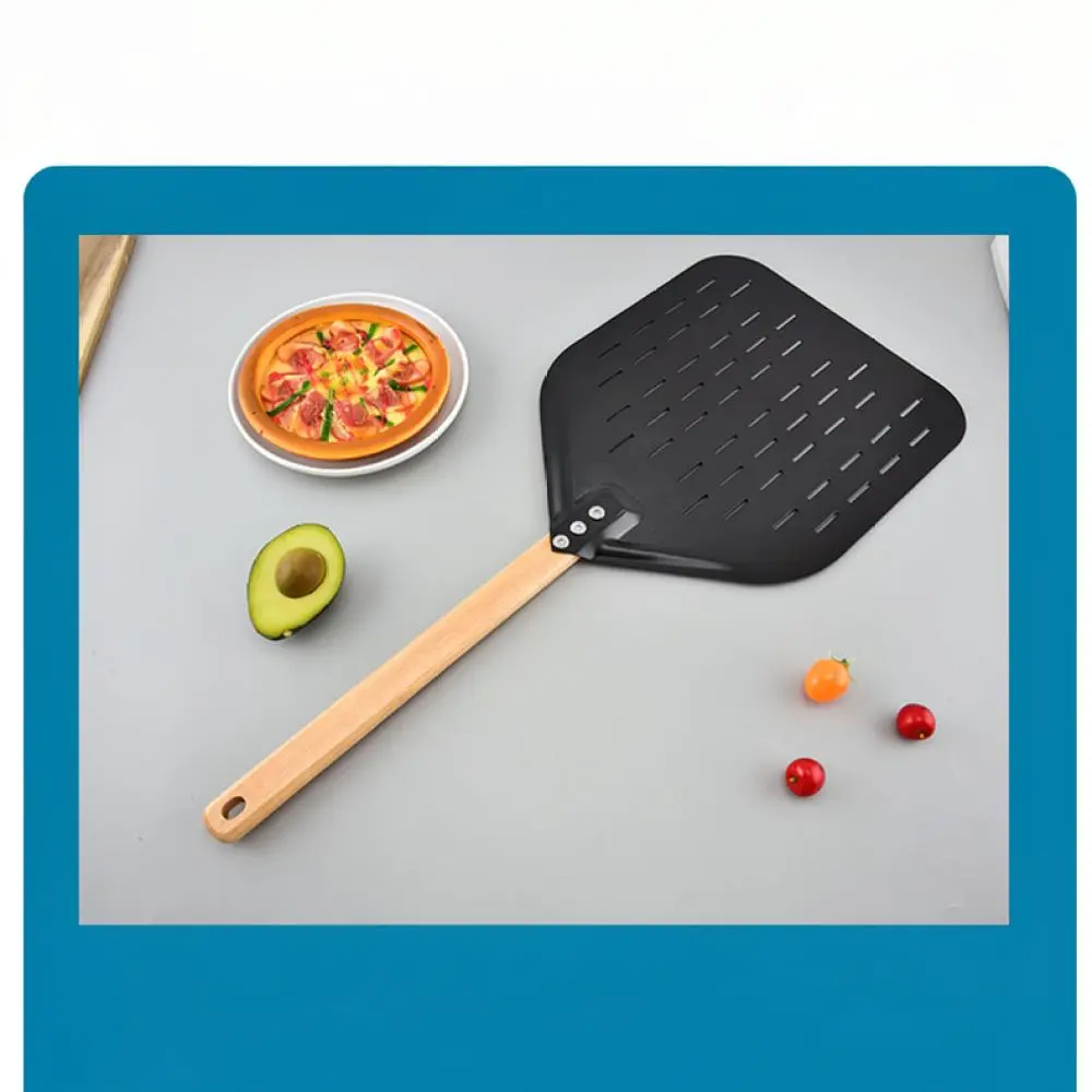 Pizza Peel 12 Inch Perforated Paddle Detachable Handle Aluminum Baking Tool Kitchen Oven Transfer Accessory Professional Cooking