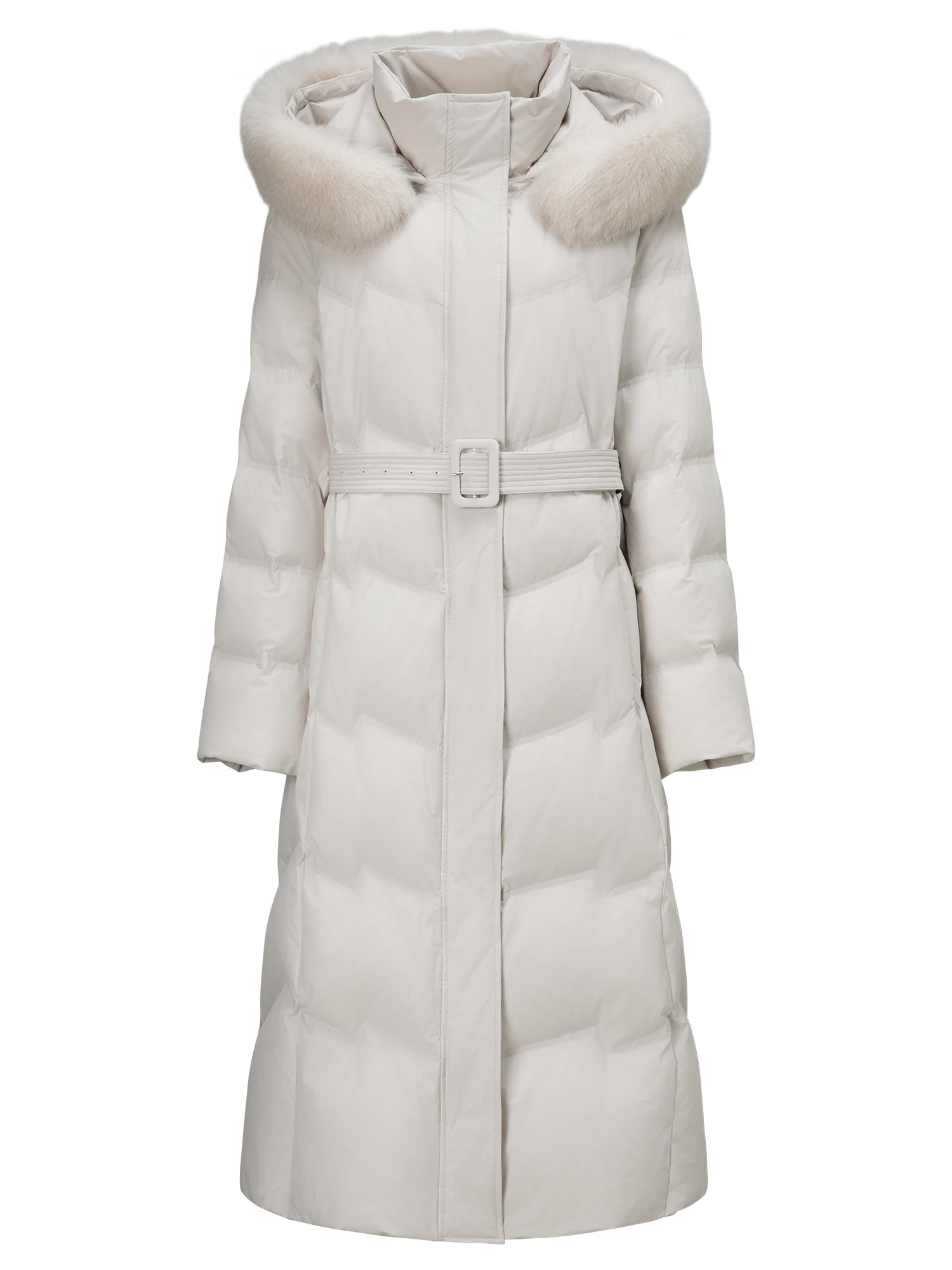 DUSHU Plus Size Mountain Ridge Down Jacket Women Stand Collar Hooded Long Puffer Coat 2026 Winter New Windproof Warm Outerwear