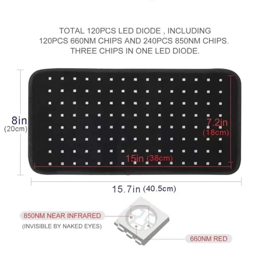 660 and 850nm Near Infrared Light Devices, Red Light Large Pads Wearable Pads,  Relieves Joint Fatigue Relaxes Muscles