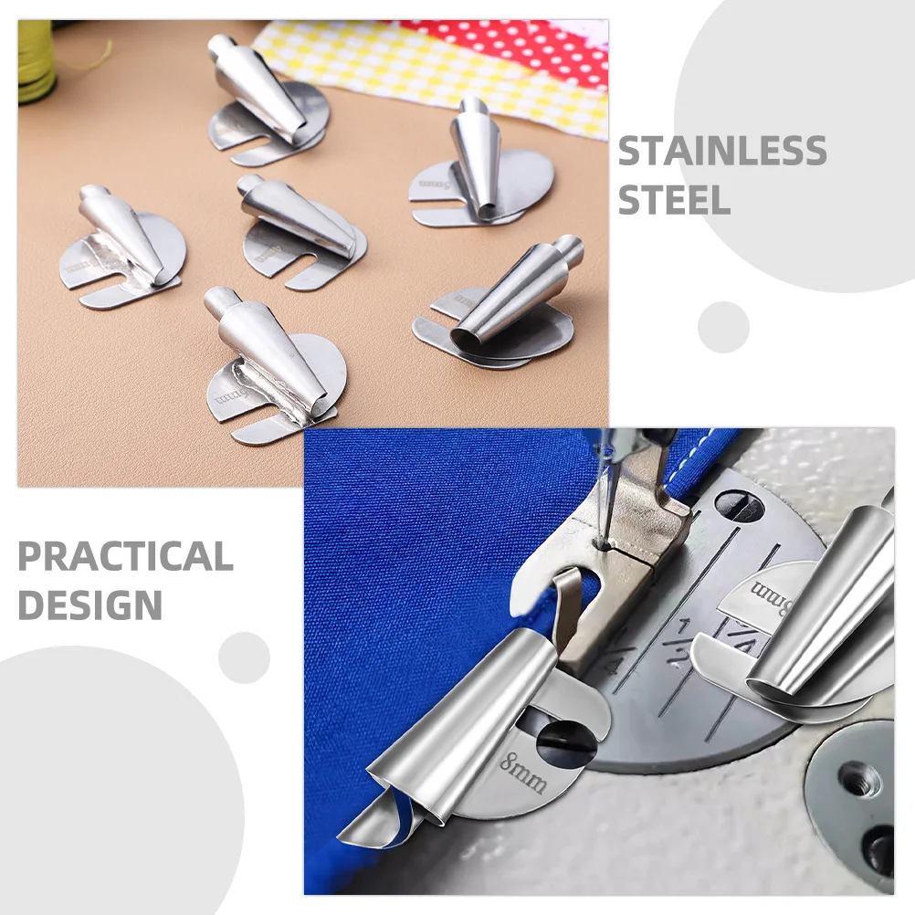 

3pcs Stainless Steel Foot Replacement Hemmer Foot For Sewing Machine Metal Presser Feet Multi-Function Rolling Edge Attachment