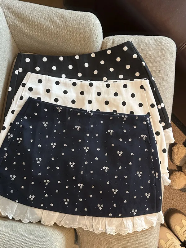 

Ретро-платье в корейском стиле с горошком и воротником-халтер, женское летнее платье с цветовыми блоками, милая юбка с завышенной талией, А-силуэт, короткая длина