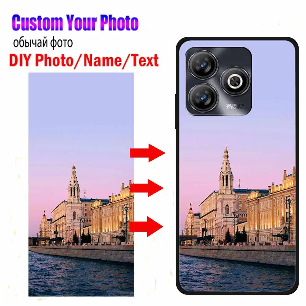Customized Photo Phone Cases for ZTE Blade A75 4G V60 Cover A71 L9 DIY Image Name Text For ZTE Axon 60 Lite Case Black Bumper