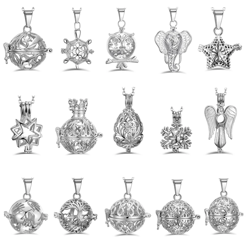 316L Stianless Steel Aromatherapy Antique Vintage Diffuser Locket Necklace for Perfume Essential Oil Dropshipping