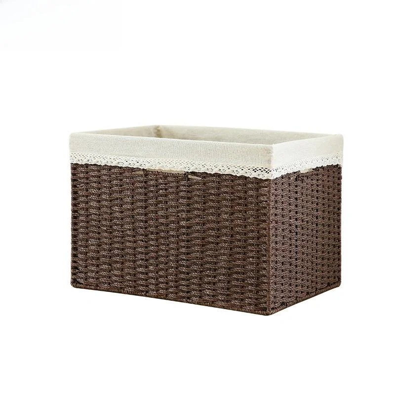 Large Capacity Clothes Storage Box Home Organization Toy Stackable Bin Simple Design Iron Frame Paper Rope Material