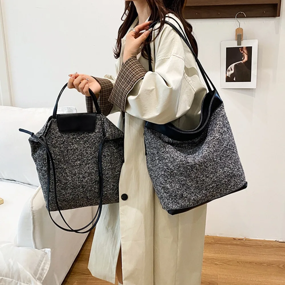

2025 Vintage Fashion Shoulder Crossbody Bags Large Capacity Knitted Underarm Handbags Ladies Travel Commuter Bag