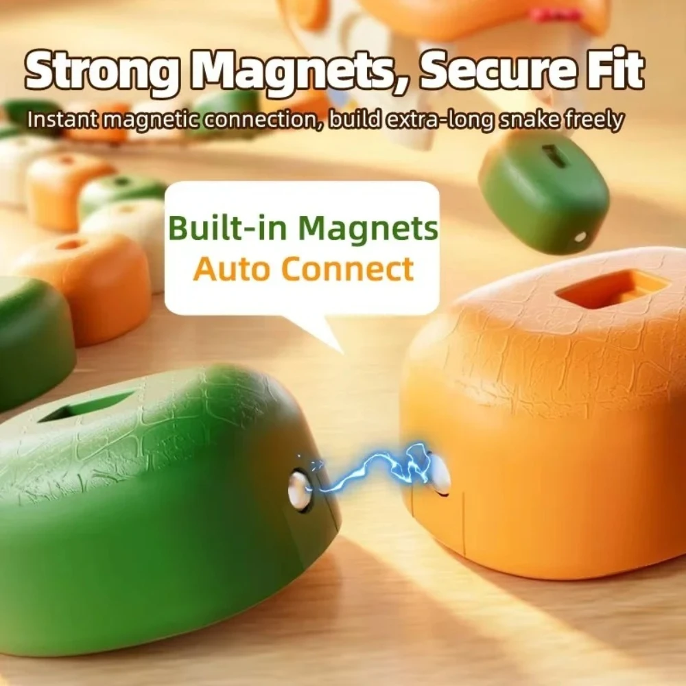 Magnetic Remote Control Greedy Snake Game Toy Competitive Racing Collecting Interactive Playset Multi‑Player Educational Toy